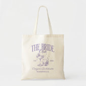 Tote Bag Bachelorette Retro Cocktail Purple Bride (Devant)