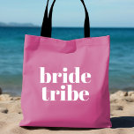 Tote Bag Bachelorette Rose Personnalisée Tribe Mariée Fourr<br><div class="desc">Fun, rose flirt avec simple bloc vertical lettering pour personnaliser pour chaque invité à la soirée bachelorette. Joli gardien de la faveur pour n'importe quel événement bachelorette, week-end filles, réunion de famille, piscine et plus! "Bride Tribe" sur le devant et personnalisez le dos avec le nom du client. Message-moi si...</div>
