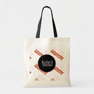 Tote Bag Bacon Strips Fun Fun Foodie Custom Library Livres