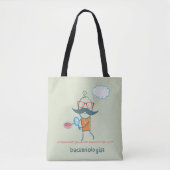 Tote Bag Bactériologiste drôle scientifique avec grande mou (Devant)