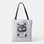 Tote Bag Bad Cattitude - Mugshot de chat noir (Dos)