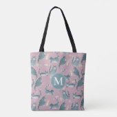 Tote Bag Bad Grey Tabby Chats Frappe Stuff Over & Monogramm (Dos)