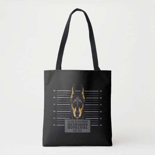 Tote Bag Bad Thief Animal Mug Tiré Doberman Chien têtu (Devant)