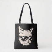 Tote Bag Badass chat avec lunettes de soleil cattitude (Devant)