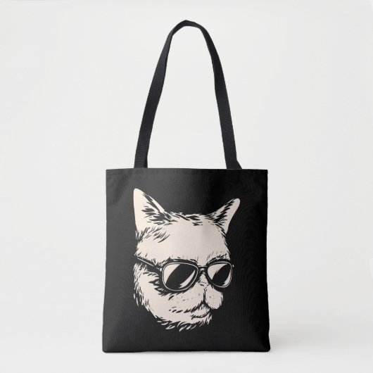 Tote Bag Badass chat avec lunettes de soleil cattitude (Devant)