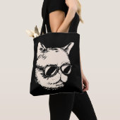 Tote Bag Badass chat avec lunettes de soleil cattitude (De près)