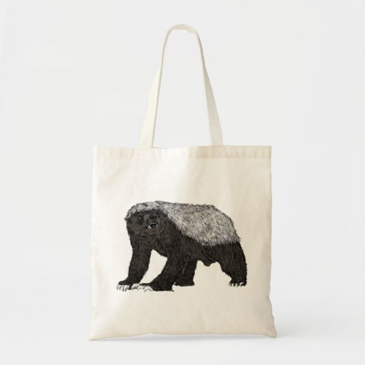 Tote Bag Badass Honey Badger Attitude sans peur Art animal (Devant)
