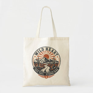 Tote Bag Badge d'aventure de montagne désertique vintage