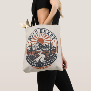 Tote Bag Badge d'aventure de montagne désertique vintage