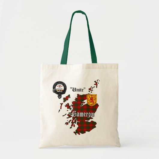 Tote Bag Badge de clan Cameron & Tartan (Devant)