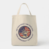 Tote Bag Badge Utiliser Votre Vote Liberté (Dos)