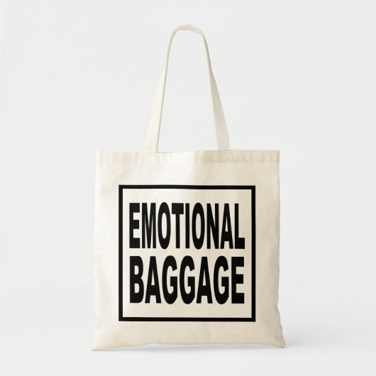Tote Bag "BAGGAGE ÉMOTIONNEL" Typographie drôle (Devant)