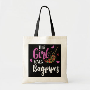 Tote Bag Bagpipe Cette fille aime Funny Bagpipe écossais