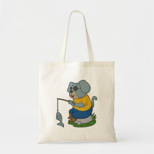 Tote Bag Baguette de pêche du chien