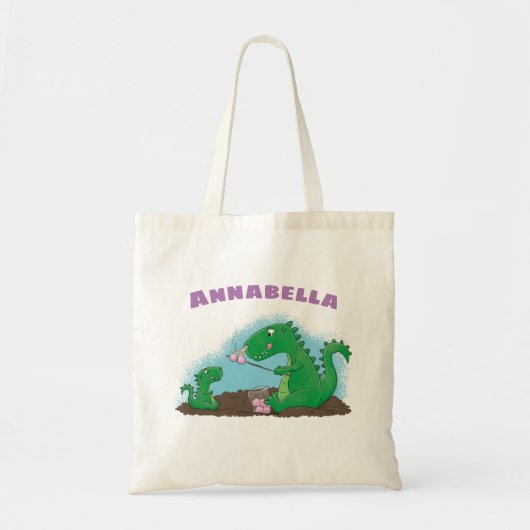 Tote Bag Baguettes mignonnes grillant des marshmallows dess (Devant)