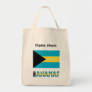 Tote Bag Bahamas et drapeau bahamien avec votre nom
