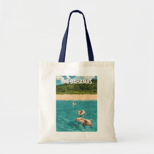 Tote Bag Bahamas Illustration Voyage Art Vintage