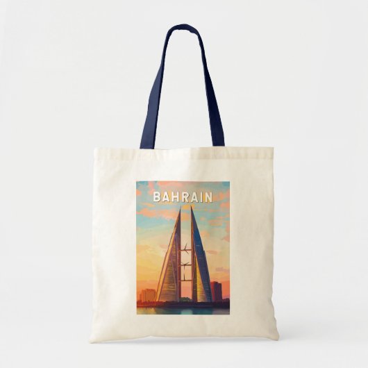 Tote Bag Bahreïn Illustration Voyage Art Vintage (Devant)