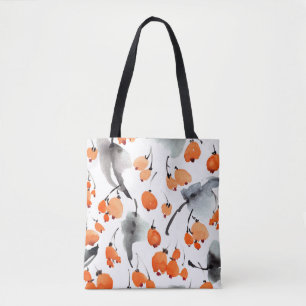 Tote Bag Baies, aquarelle feuille, illustration d'encre, co