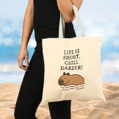 Tote Bag Baignade mignonne Capybara Drôle Citation personna