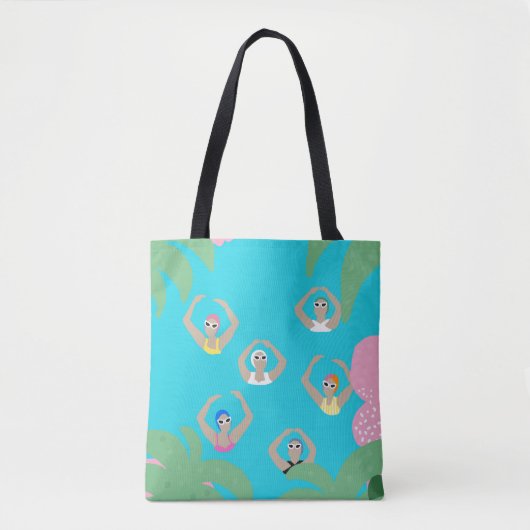 Tote Bag Baigneurs artistiques | Illustration de natation a (Devant)