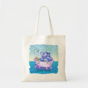 Tote Bag Bain d'Hippopotame Heureux