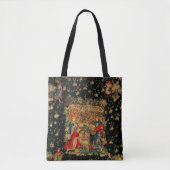 Tote Bag BAIN FALCONS BAIN Bleu Rouge Tapisserie médiévale (Devant)