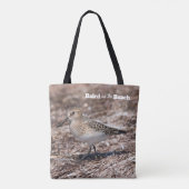 Tote Bag Baird's Sandpiper Shorebird sur la plage (Dos)