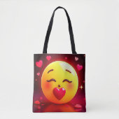 Tote Bag Baiser Emoji Coeurs soufflants (Devant)