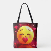 Tote Bag Baiser Emoji Coeurs soufflants (Dos)