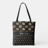 Tote Bag Baisers et noir et or de pois (Dos)