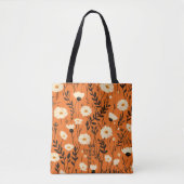 Tote Bag Baisson blanc d'automne sur Orange (Devant)