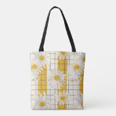 Tote Bag Baisson blanc sur Arrière - plan de grille rayée j (Dos)