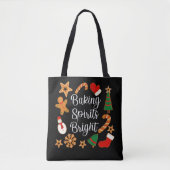 Tote Bag Baking Spirits Bright Gingerbread Noël Cookie (Devant)