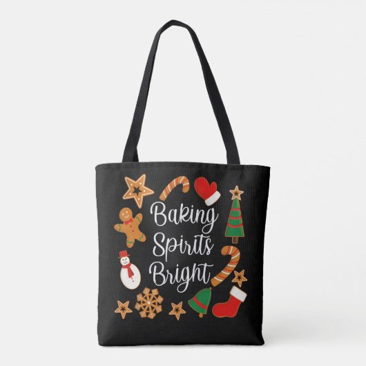 Tote Bag Baking Spirits Bright Gingerbread Noël Cookie (Dos)