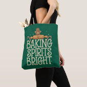 Tote Bag Baking Spirits brillant Noël Drôle Noël Baker (De près)