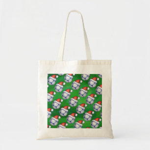 Tote Bag Bal de soccer bleu et blanc sur vert