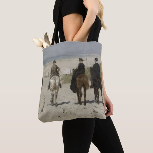 Tote Bag Balade à cheval le long de la plage - Art (De près)