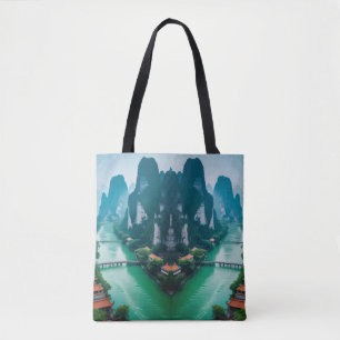 Tote Bag Balade pittoresque - Emerald River & Mountain View