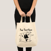 Tote Bag balai volant sorcière avec chat et chauve-souris h (Devant (produit))