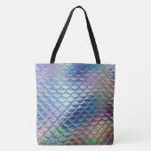 Tote Bag Balances de poissons de sirène bleu vert Holograph (Devant)
