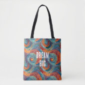 Tote Bag Balayage bleu rouge orange (Devant)
