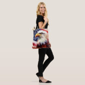 Tote Bag Bald Eagle avec drapeau des États-Unis d'Amérique (Sur le modèle)