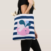 Tote Bag Baleine à dessin moderne - Personnalisée (De près)