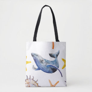 Tote Bag Baleine à graphisme d'entreprise : Tableau de chan