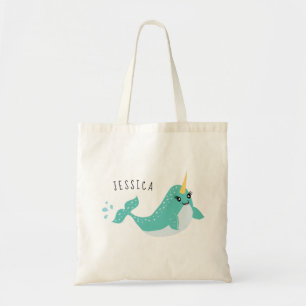 Tote Bag Baleine à licorne de Narwhal magique