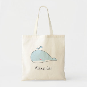Tote Bag Baleine Bleue Cute - Enfants Personnalisés