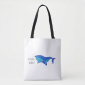 Tote Bag Baleine Bonjour / Baleine Bleue Cute Plage Côtière (Devant)