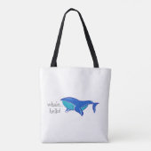 Tote Bag Baleine Bonjour / Baleine Bleue Cute Plage Côtière (Dos)