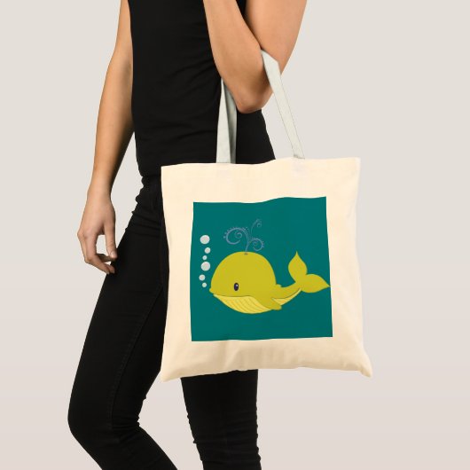 Tote Bag Baleine verte bébé (Devant (produit))
